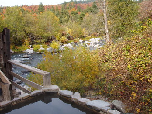 hot water bath with view of the river california