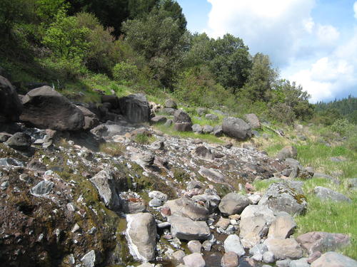 natural artesian hot water flowing out of the mountain side.  this one is part of the indian springs california