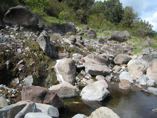 one of the natural hot water pools formed at indian springs california