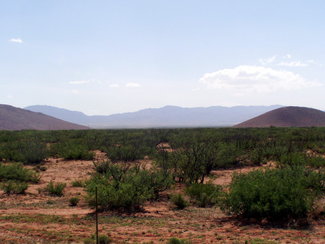 Looking east towards the Chiricahua Mountains  Geronimo's home range