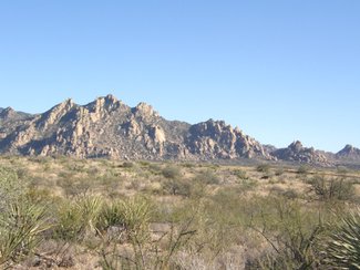 Looking southeast at the Dragoon Mountains.