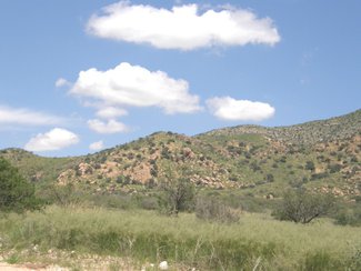 Looking north at the Dragoon Mountains.