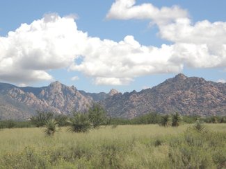 Looking to the east at the nearby Dragoon Mountains which are in The Coronado National Forest.