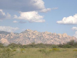 looking to the southeast at the Dragoon Mountains.