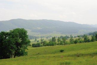 View of the mountain pasture and the southern Blue Grass Valley and Back Creek Mtn.