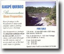 Quebec Waterfront 7 Acres Famous Salmon Fishing River Front - Canada