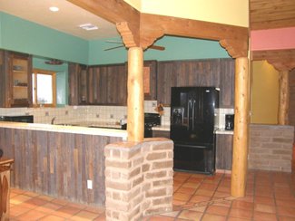 Looking from the great room into the kitchen.