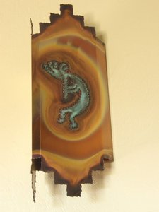 One of the custom light fixtures.