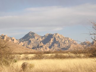 A winter view looking southeast at the Dragoon Mountains.
